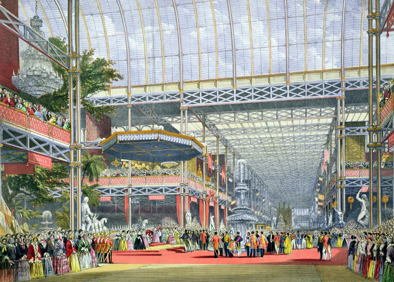 The Inauguration, fra Dickinsons Comprehensive Pictures of the Great Exhibition of 1851, publisert 1854 (se 194667) av English School