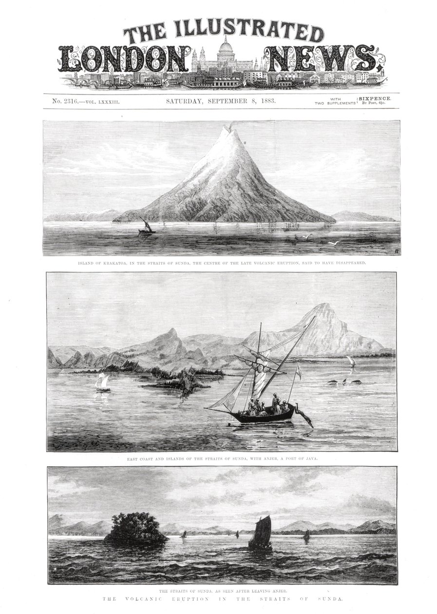 The Island of Krakatoa, forside av The Illustrated London News, 8. september 1883 av English School