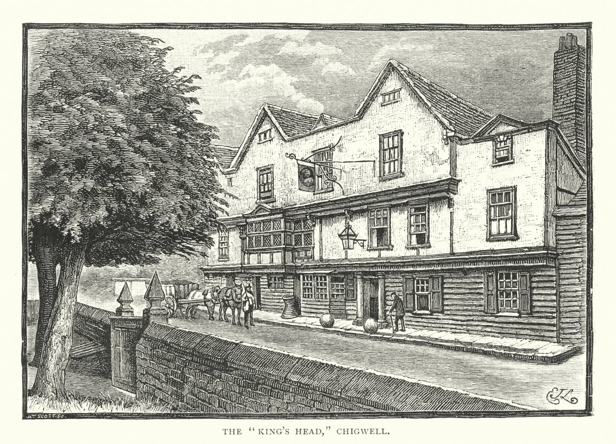 «Kongens hode», Chigwell (gravering) av English School