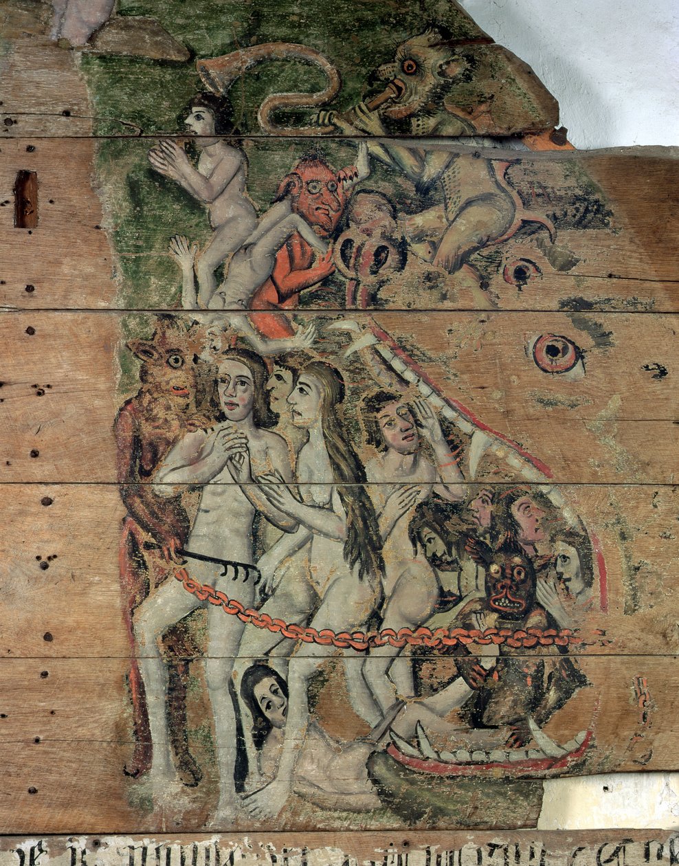 The Last Trump, fra Wenhaston Doom, ca. 1500-20 (malt tre) av English School