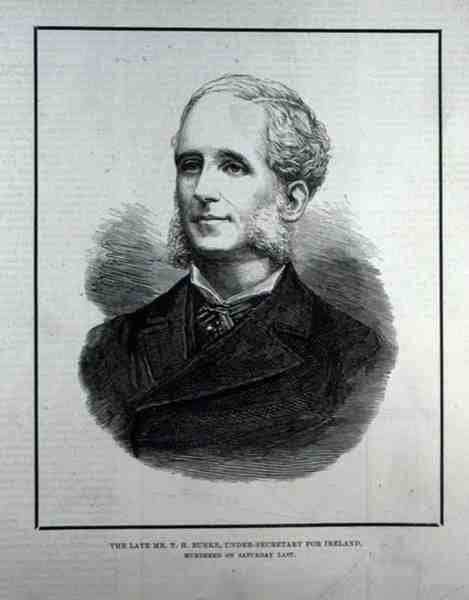 The Late Mr. T. H. Burke, Under-Secretary for Ireland, fra The Illustrated London News, 13. mai 1882 av English School