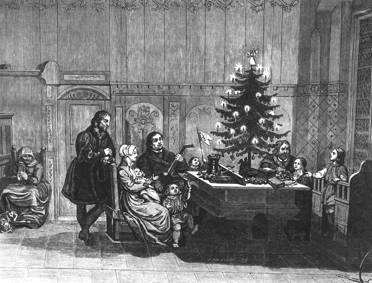 The Legend of the First Christmas Tree Candles, midten av 1700-tallet av English School