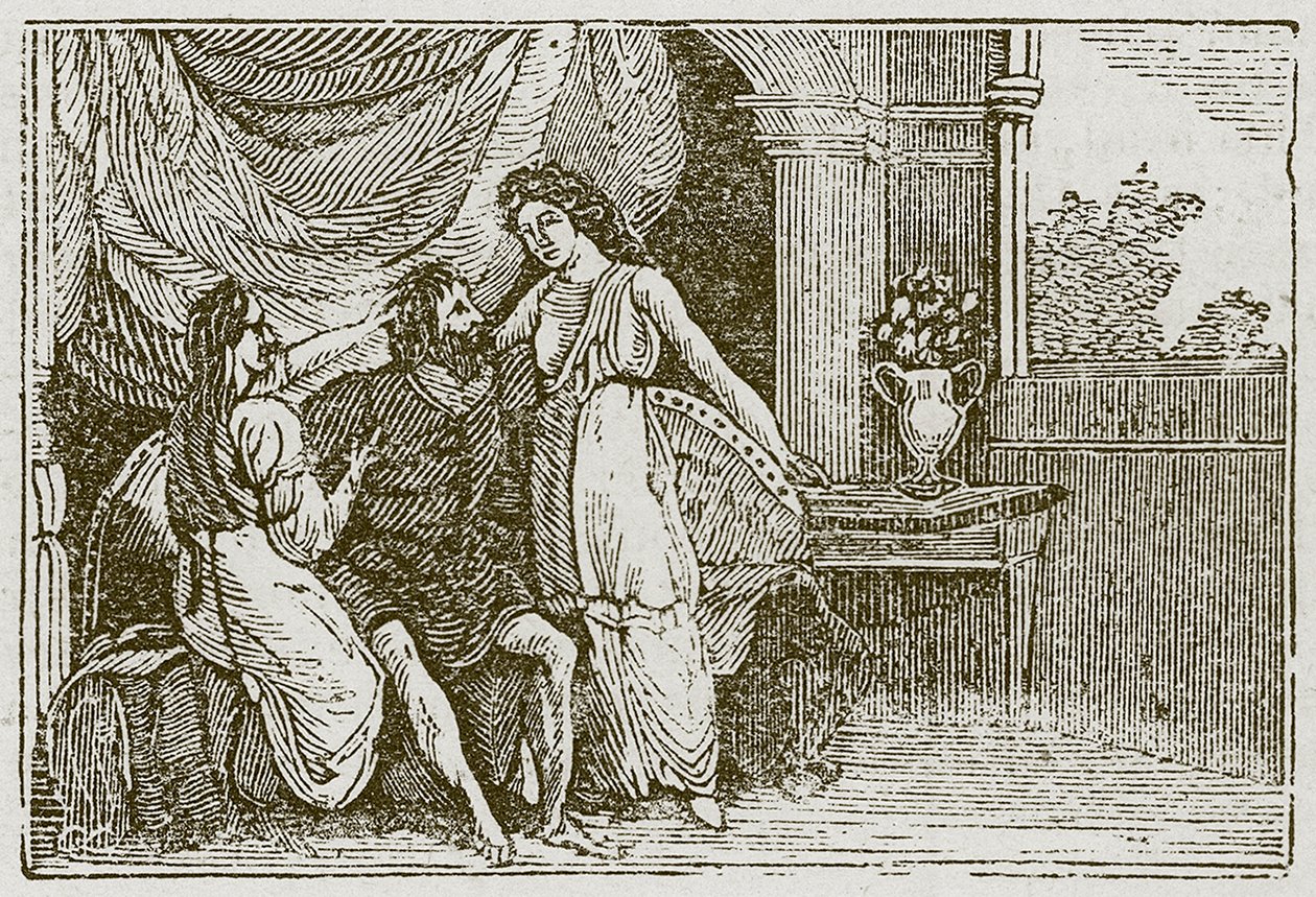 Mannen og hans to koner (gravering) av English School