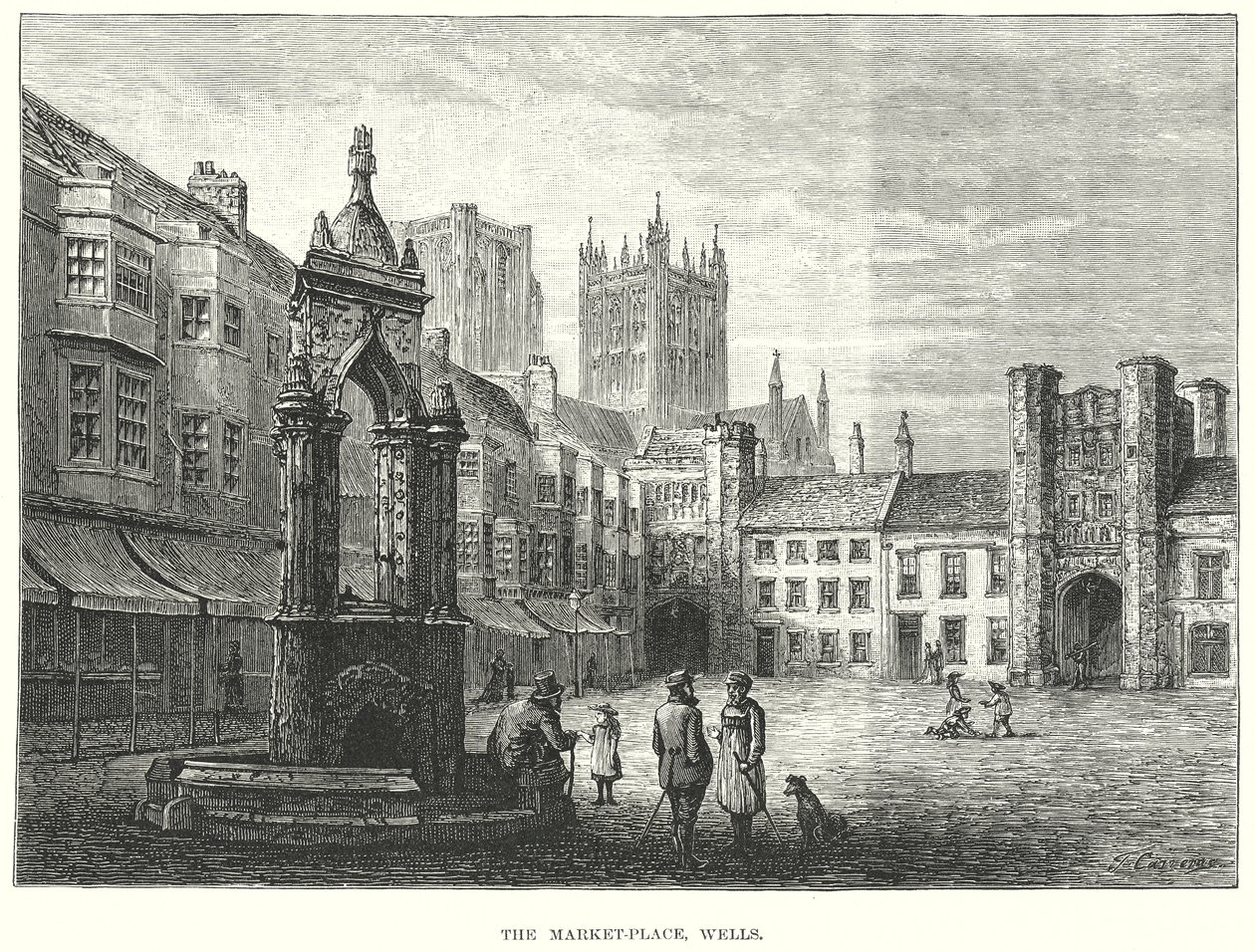 Markedsplassen, Wells (gravering) av English School