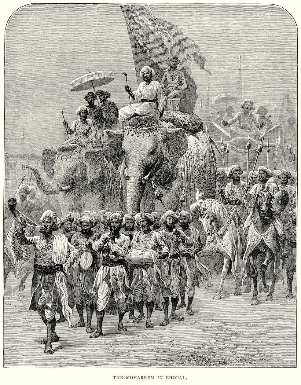 Moharrem i Bhopal (gravering) av English School