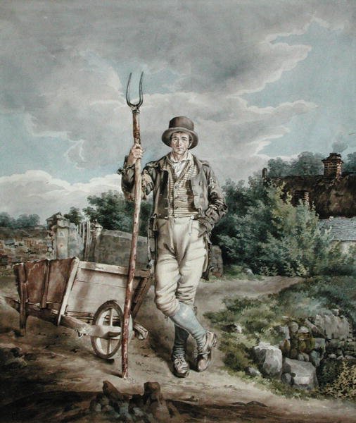 Muck Spreader, ca. 1830 (akvarell på papir) av English School