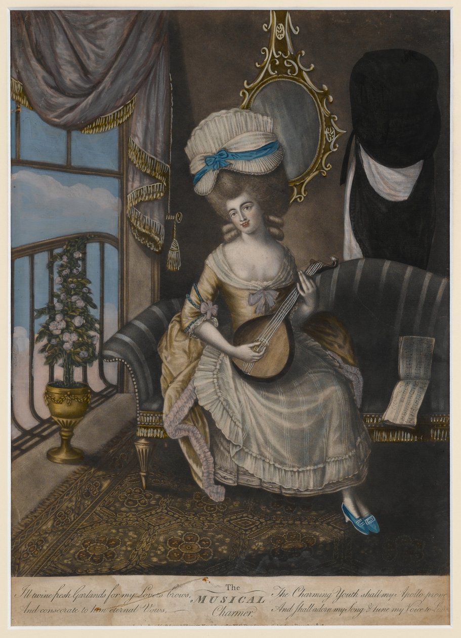 The Musical Charmer, 1780 (håndfarget mezzotint) av English School