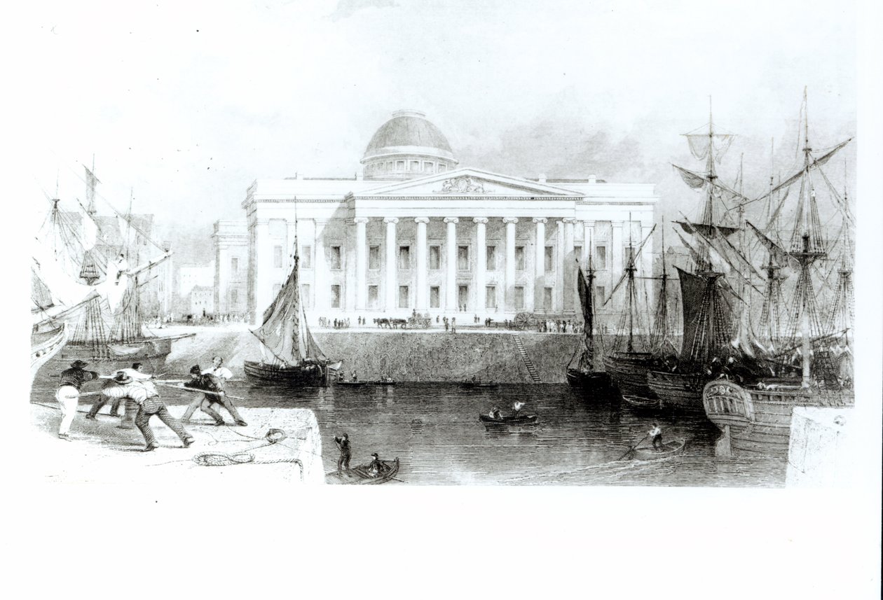 The New Custom House, Liverpool, ca. 1830 av English School