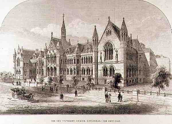 The New University College, Nottingham, fra The Illustrated London News, 7. februar 1881 av English School