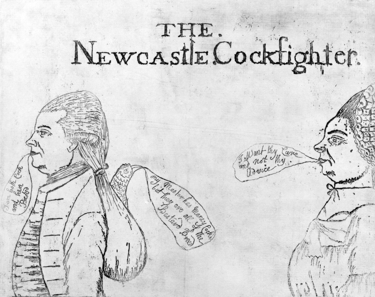 The Newcastle Cockfighter, rundt 1750 av English School