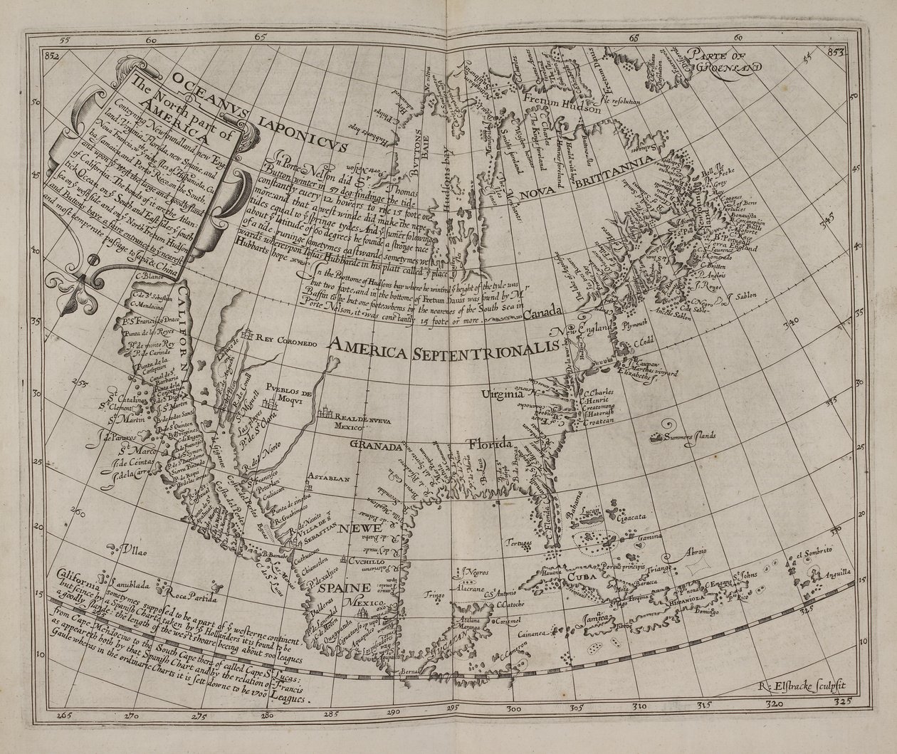 Den nordlige delen av Amerika: som omfatter Newfoundland, New England, Virginia ..., Henry Briggs av English School