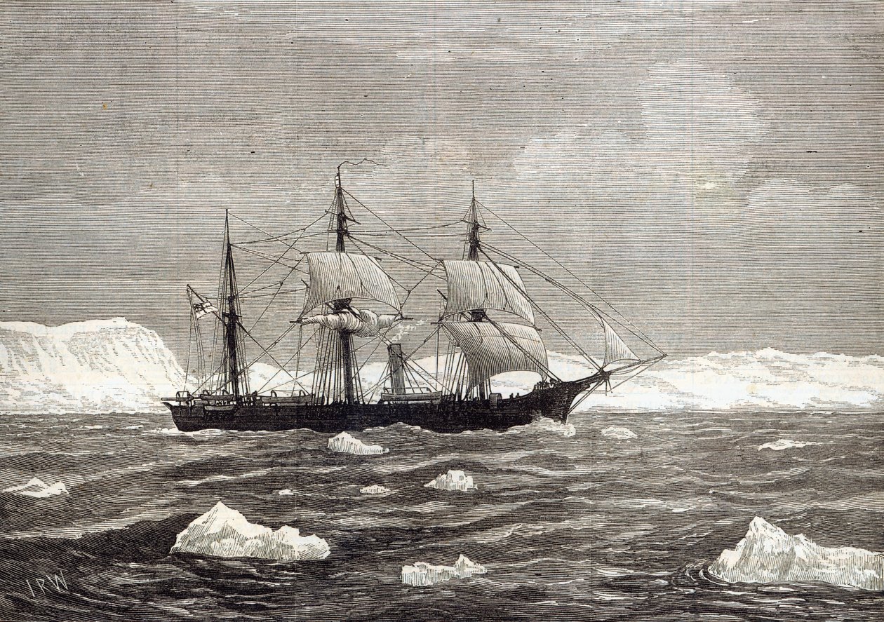 The North Pole Expedition: The Alert heisfarger til ære for å ha oppnådd den høyeste breddegraden av noe skip som er registrert, fra 