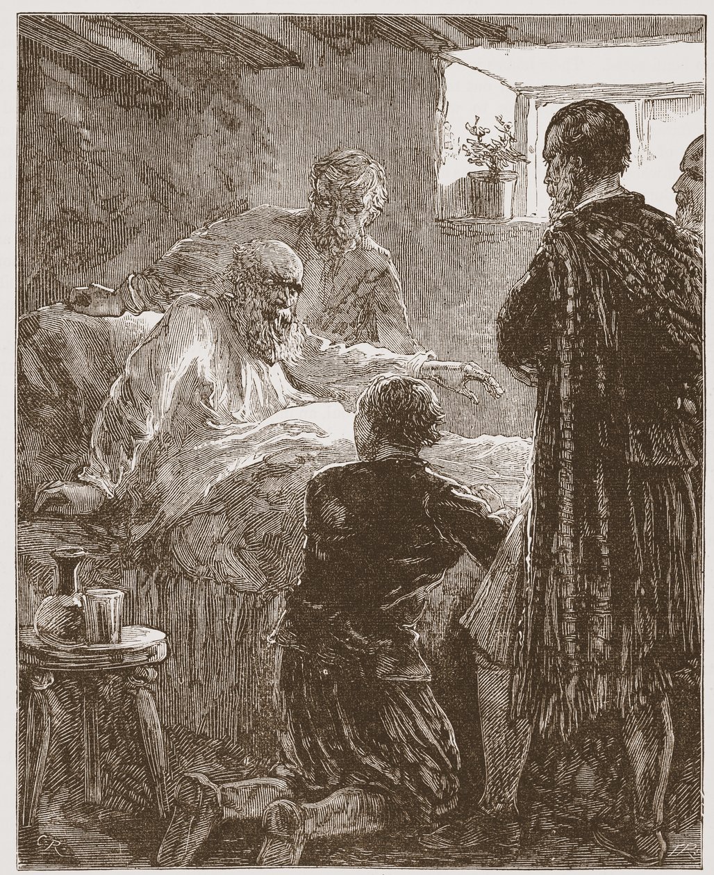 The Old Covenanters Last Sermon, illustrasjon fra The History of Protestantism av James Aitken Wylie (1808-1890), pub. 1878 av English School