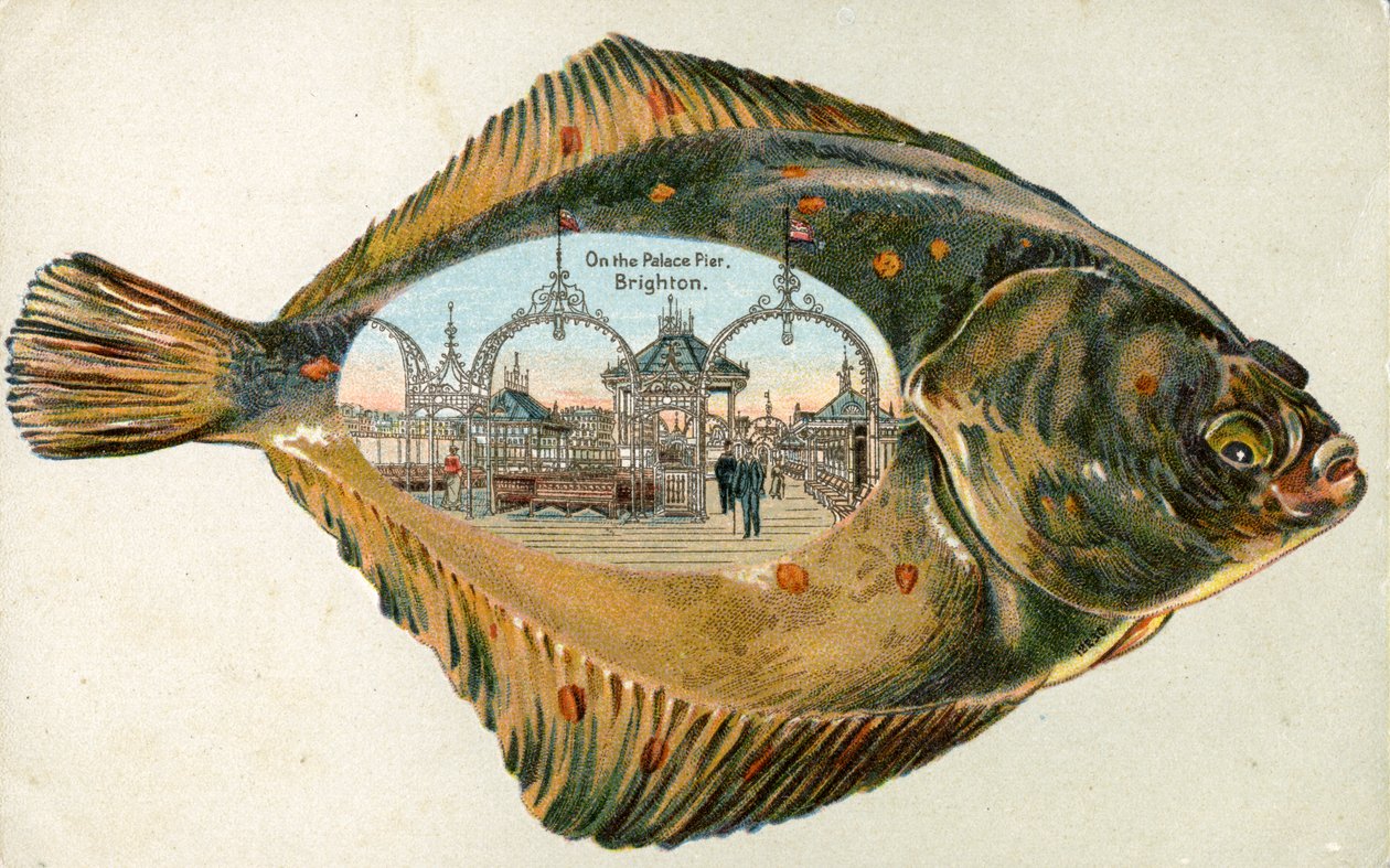 The Palace Pier, Brighton inne i en såle, 1880-1900 av English School