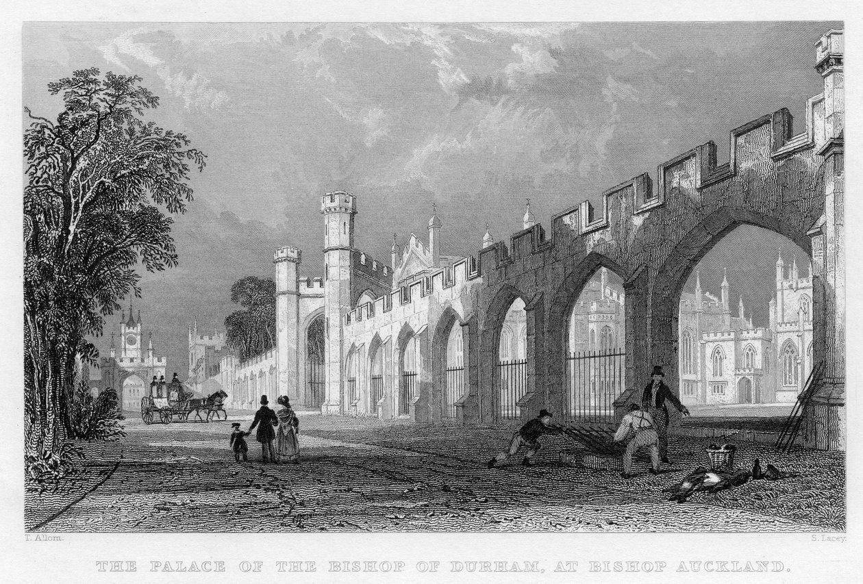 The Palace of the Bishop of Durham, i Bishop Auckland, 1833 av English School