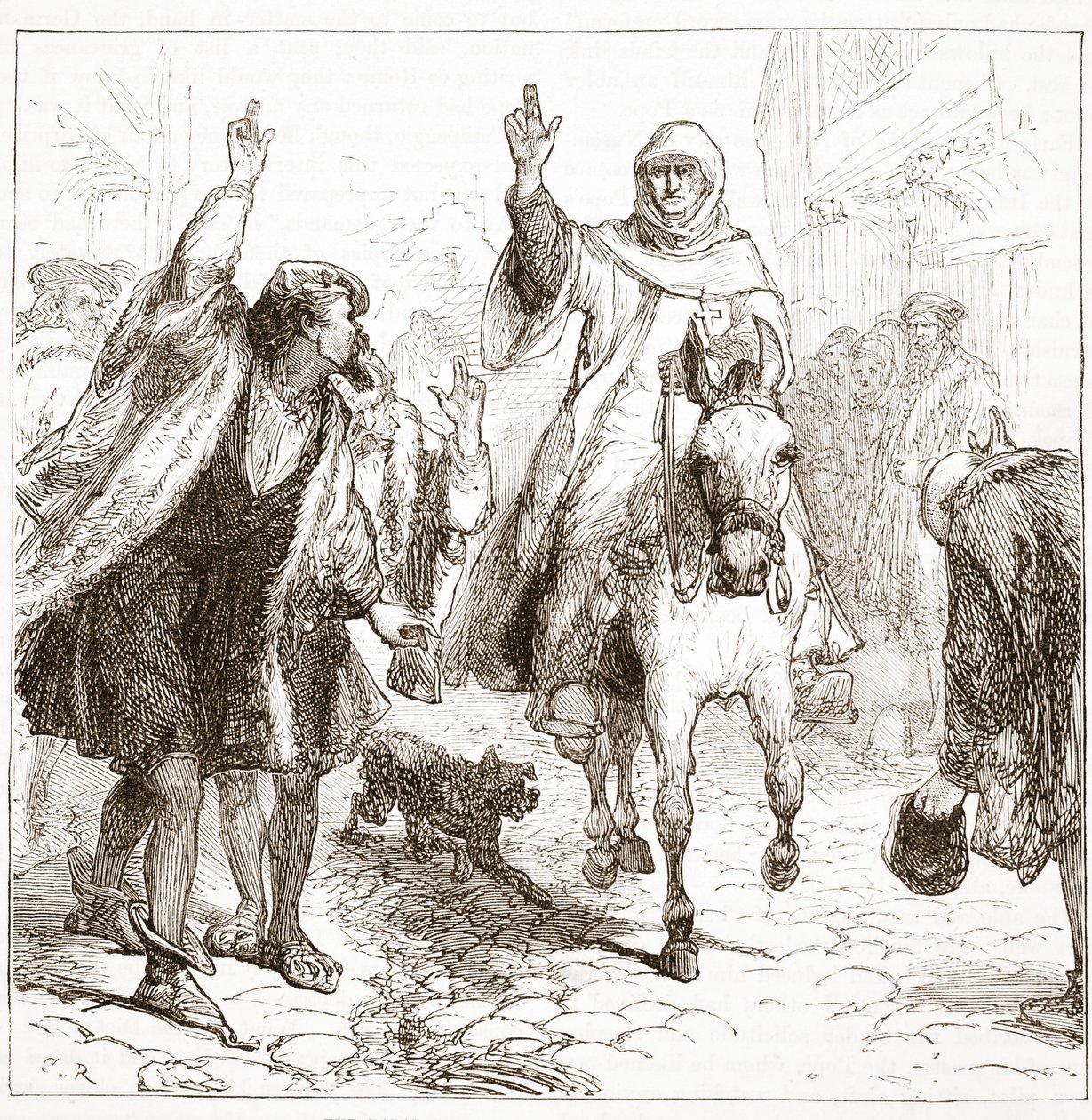 Den pavelige nuncio Chieregato i Nürnberg, illustrasjon fra The History of Protestantism av James Aitken Wylie (1808-1890), pub. 1878 av English School