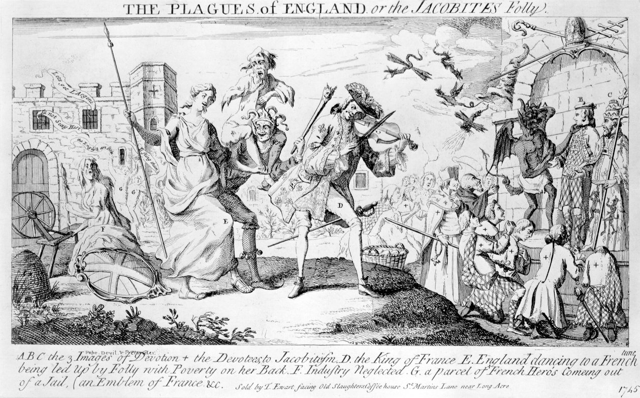 The Plagues of England, or the Jacobites Folly, 1745 av English School