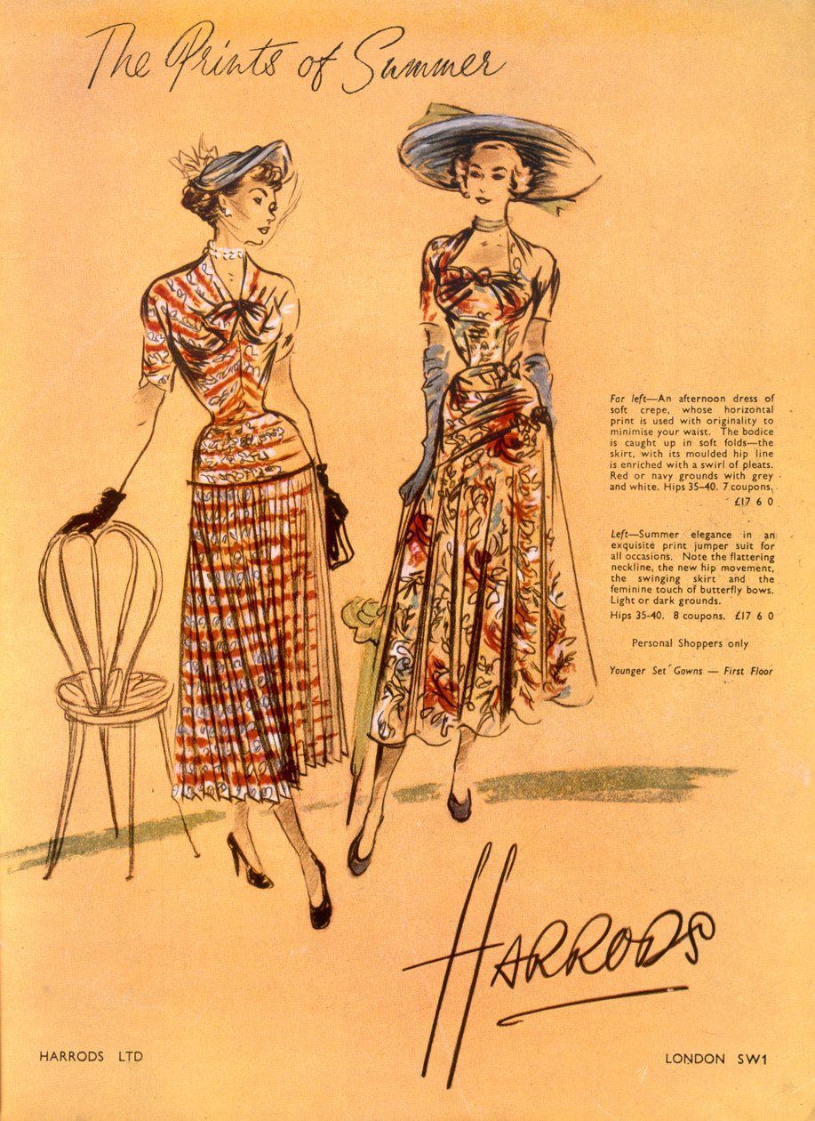 The Prints of Summer, fra Harrods Ltd juni 1948 av English School