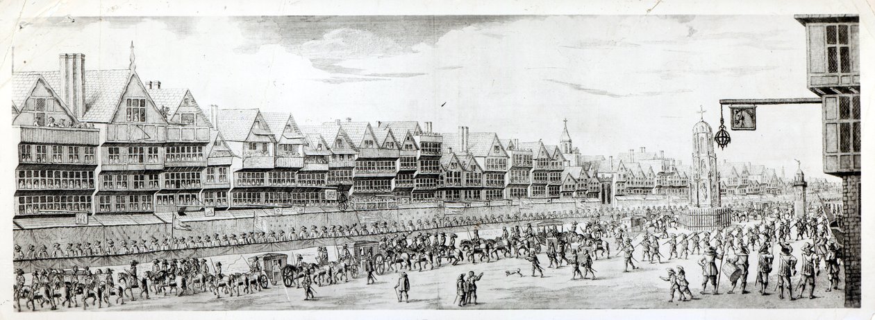 The Procession of Marie de Medici langs Cheapside, 1638, utgitt av William Herbert (1771-1851) og Robert Wilkinson (fl.1785-1825) 1809 av English School