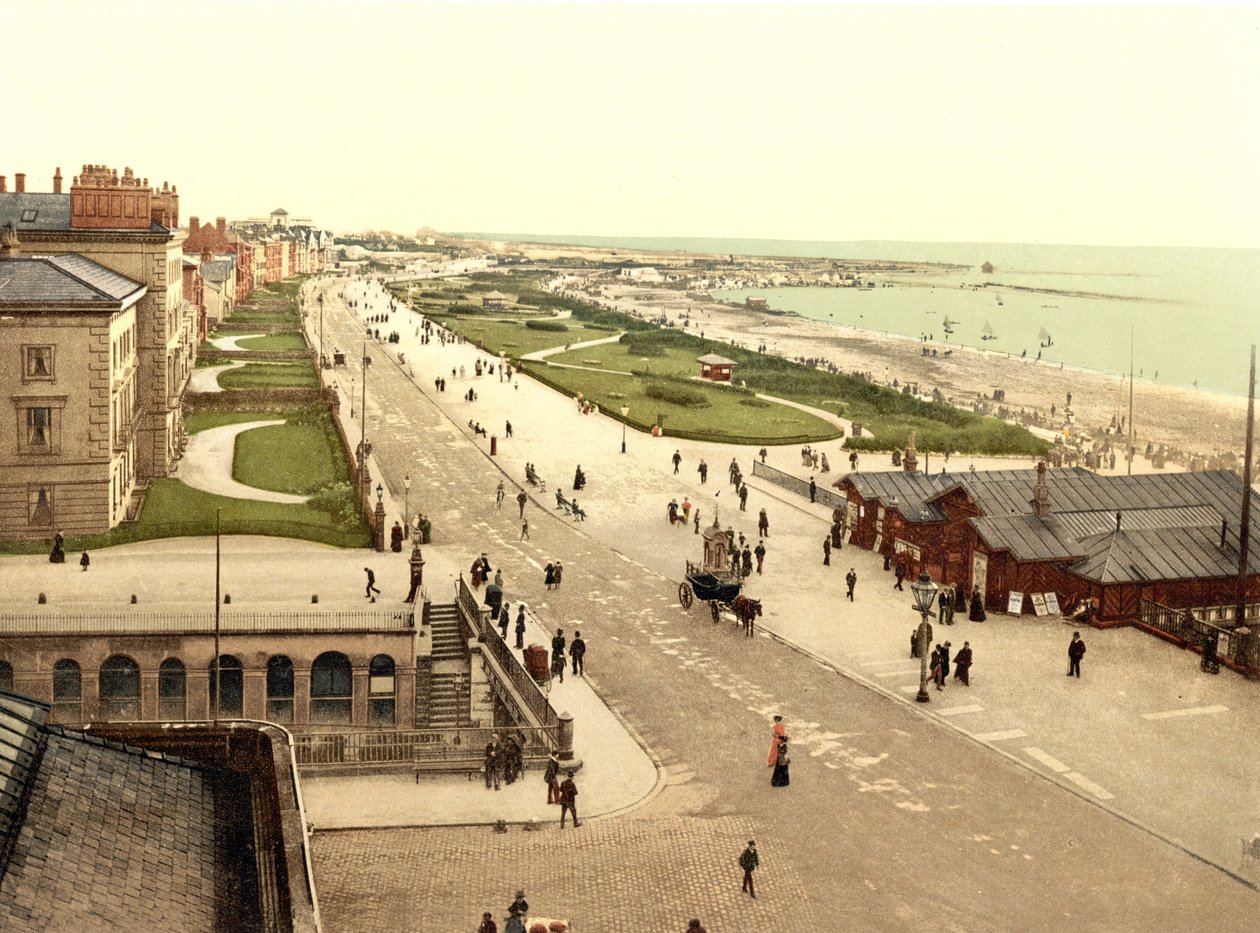 Promenade og innsjøer, Southport (håndfarget bilde) av English School