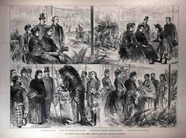 Dronningen på Wild West Show of the Great American Exhibition, fra The Illustrated London News, 21. mai 1887 av English School