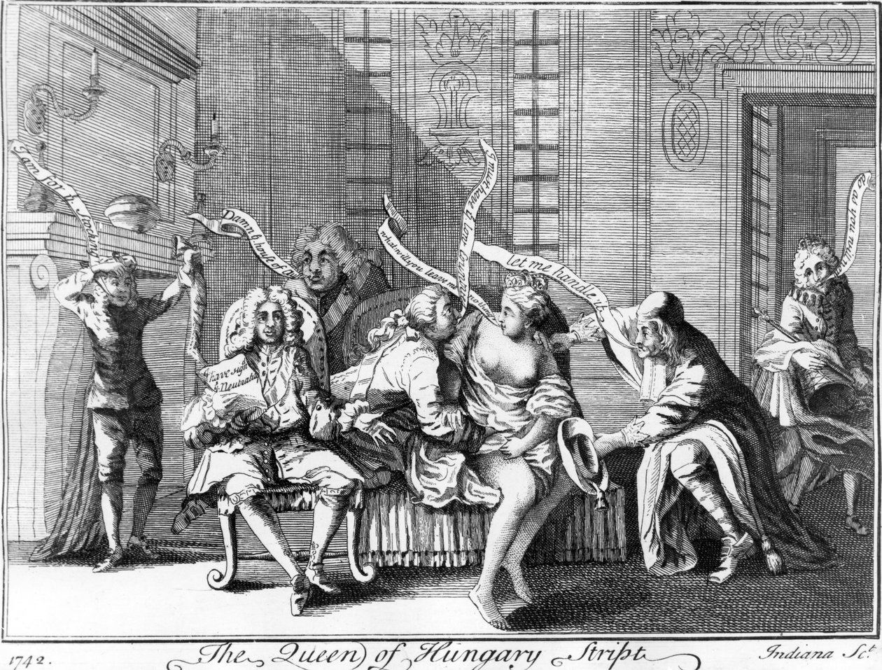 Dronningen av Ungarn Stript, 1742 av English School