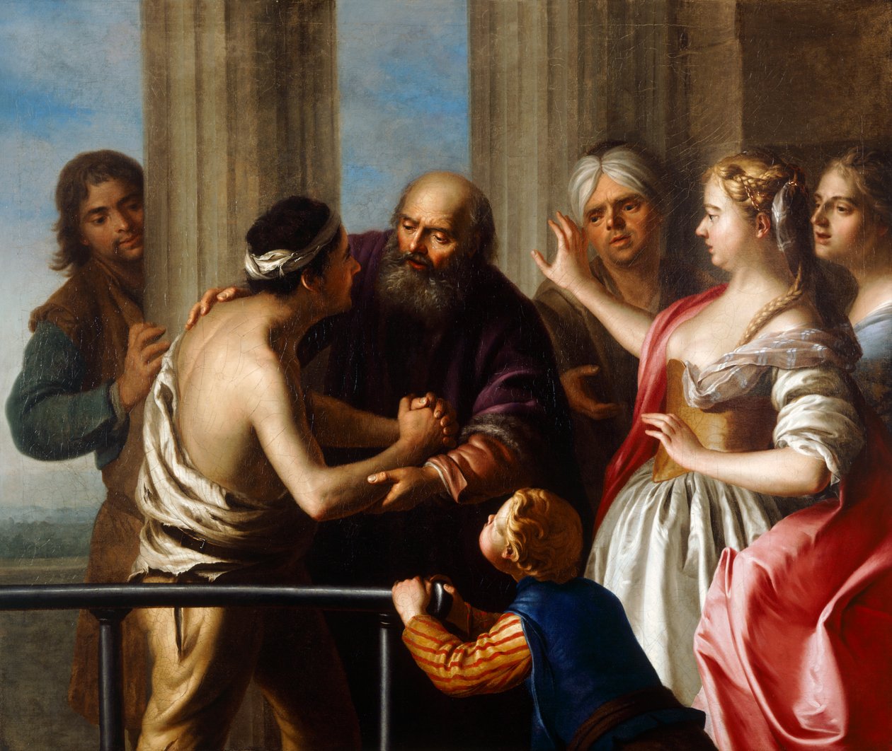The Return of the Prodigal Son (olje på lerret) av English School