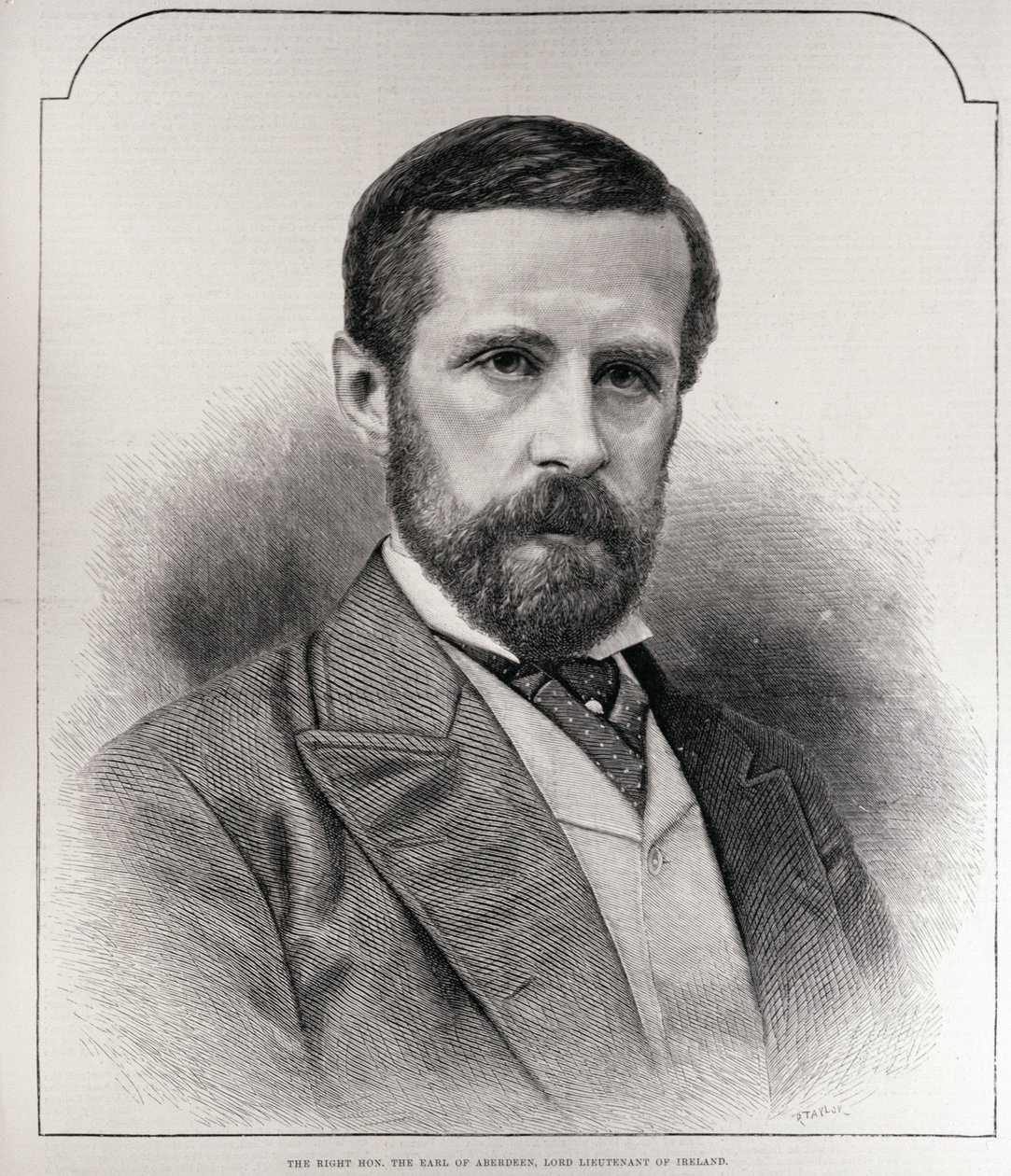Høyre Hon. The Earl of Aberdeen, Lord Lieutenant of Ireland, gravert av R. Taylor, fra 