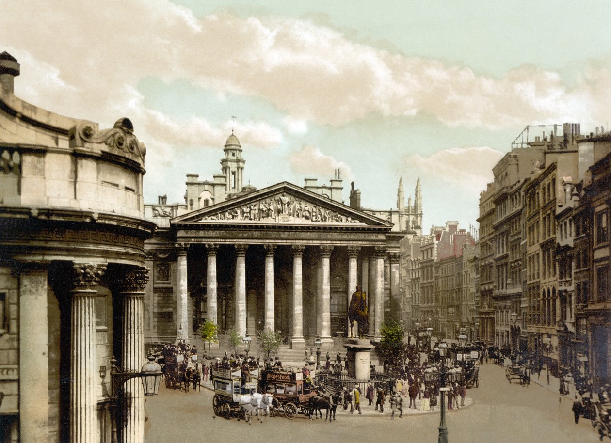 The Royal Exchange, London (håndfarget bilde) av English School