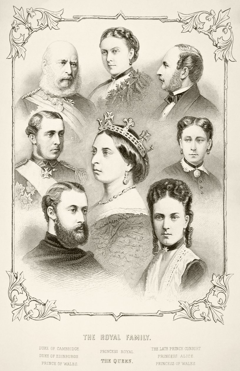 Kongefamilien til dronning Victoria, fra 