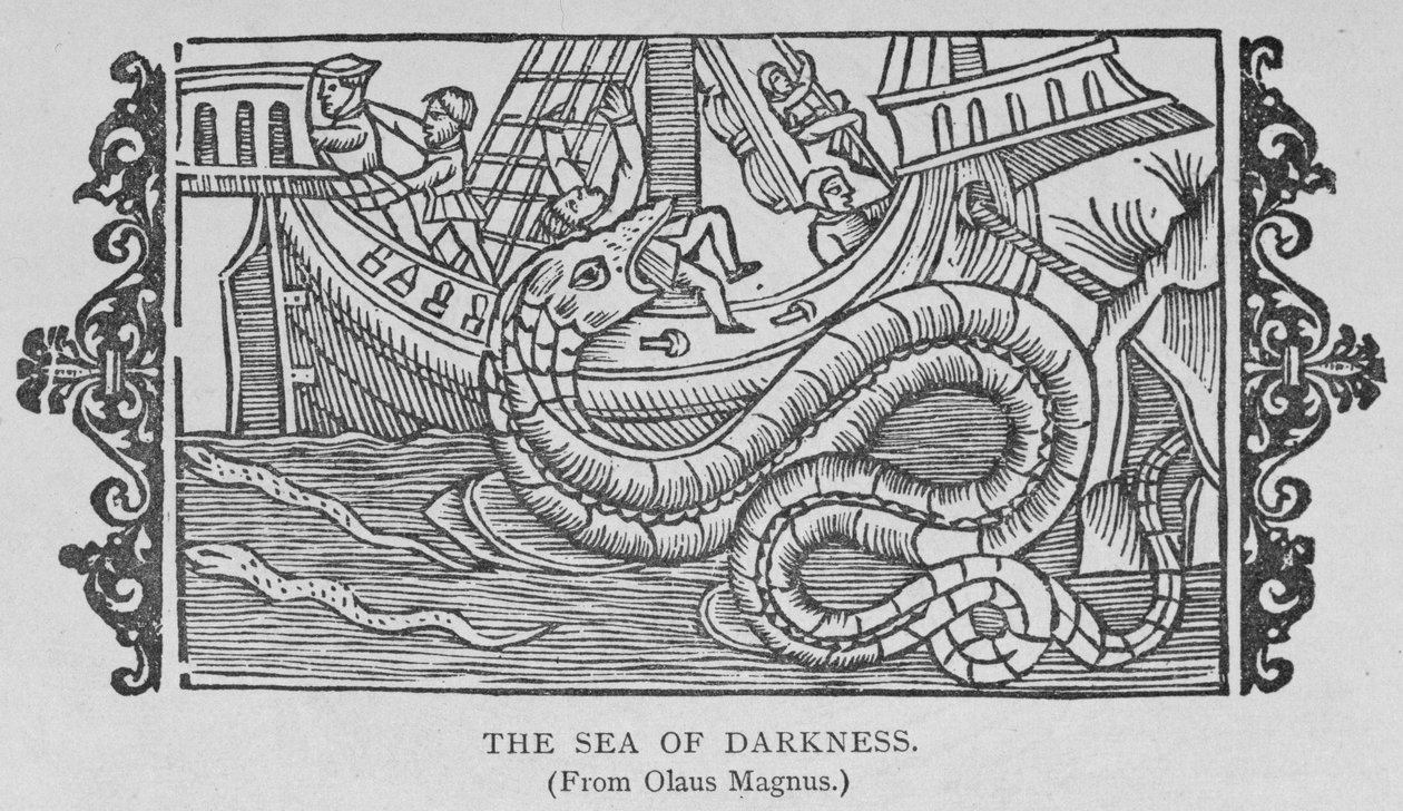 The Sea of Darkness, fra en bok av Olaus Magnus (1490-1557), fra 