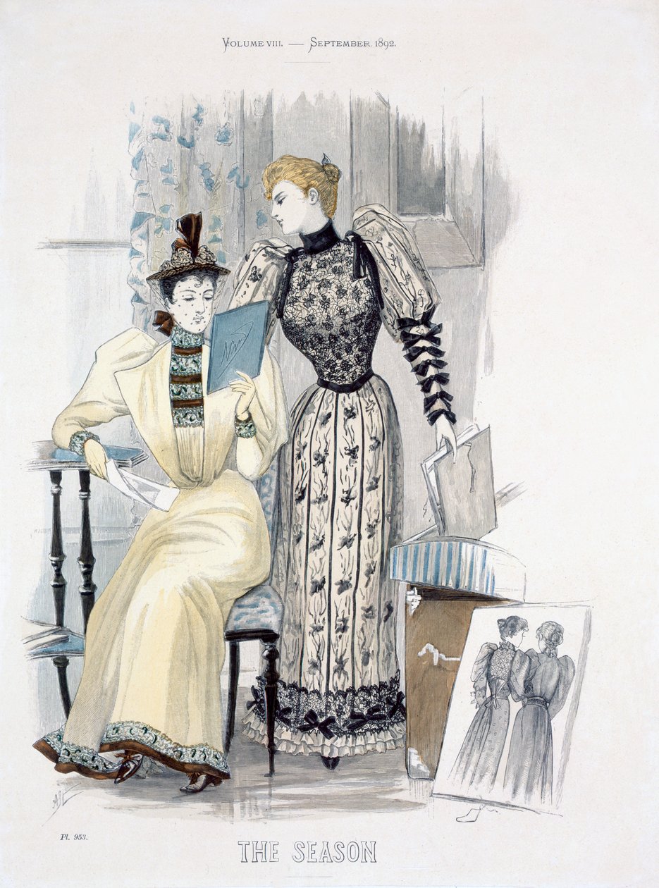 The Season, moteplate for The Queen, september 1892 av English School
