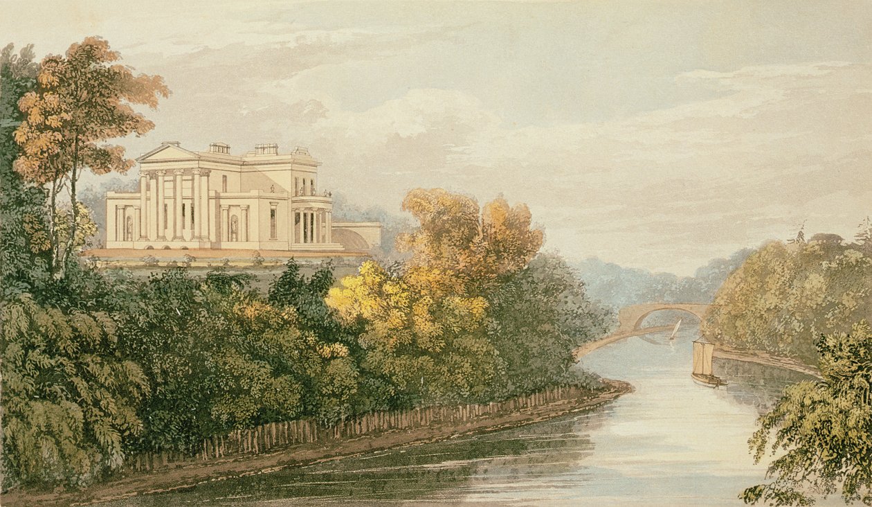 Setet til G.B. Greenough Esq., Regents Park, fra Ackermanns Repository of Arts, publisert ca. 1826 av English School