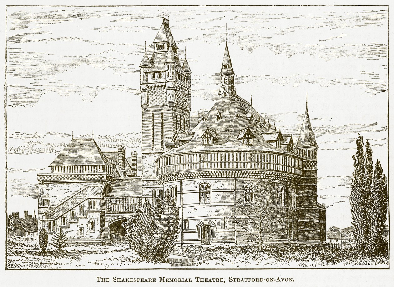 Shakespeare Memorial Theatre, Stratford-on-Avon (gravering) av English School