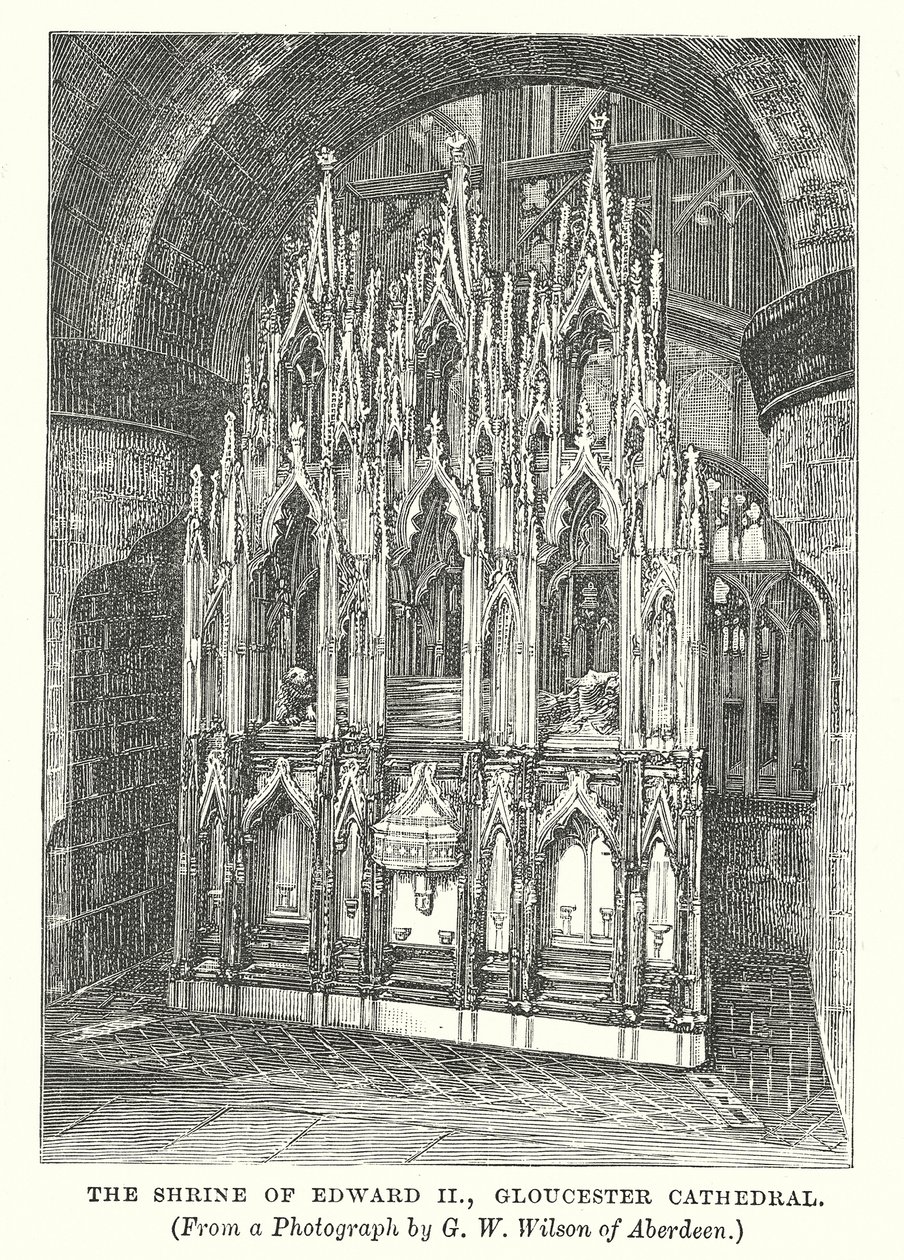Edward IIs helligdom, Gloucester-katedralen (gravering) av English School