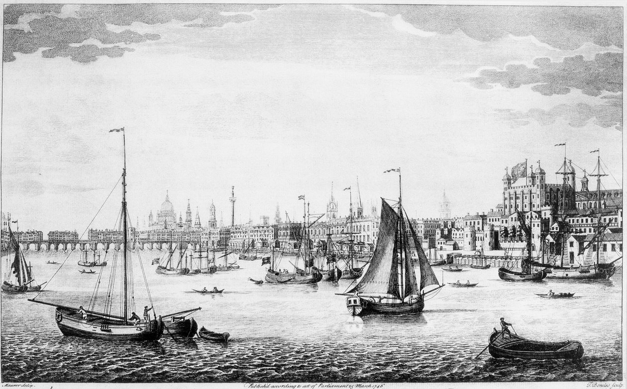The South East Prospect Of London (gravering) av English School