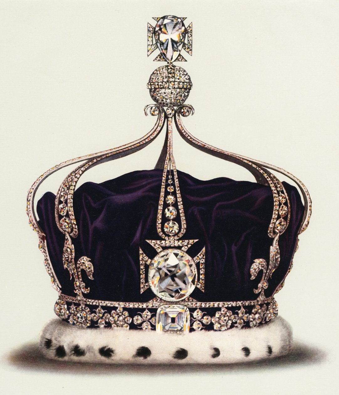 Dronning Marys statskrone fra Englands kronjuveler av English School