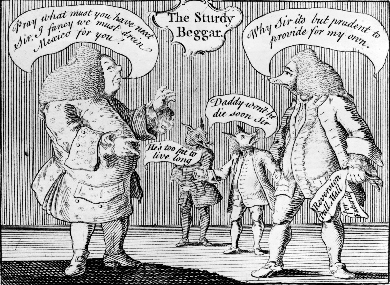 Den robuste tiggeren, 1758 av English School