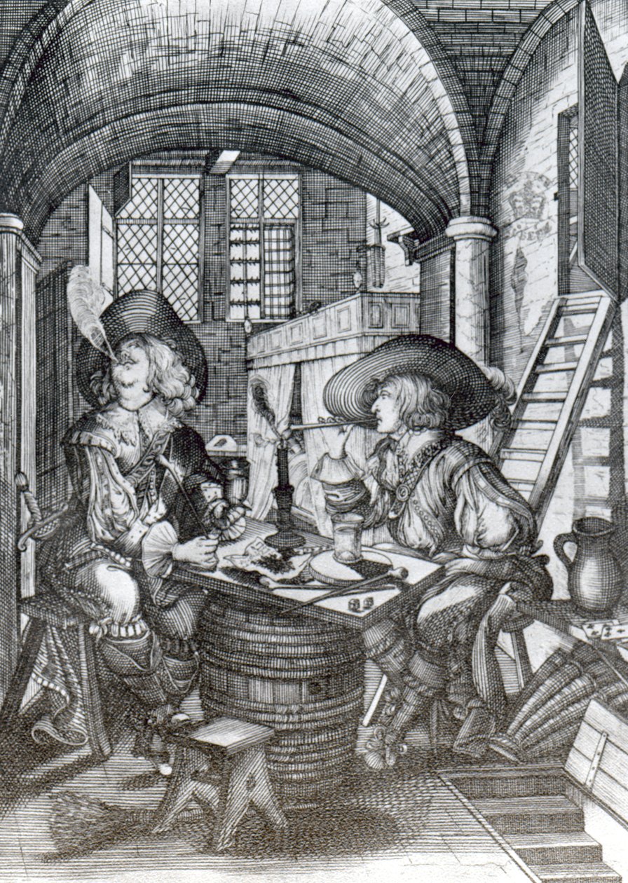 The Sucklington Faction, eller (Sucklings) Roaring Boyes, trykt i 1641 (gravering) av English School