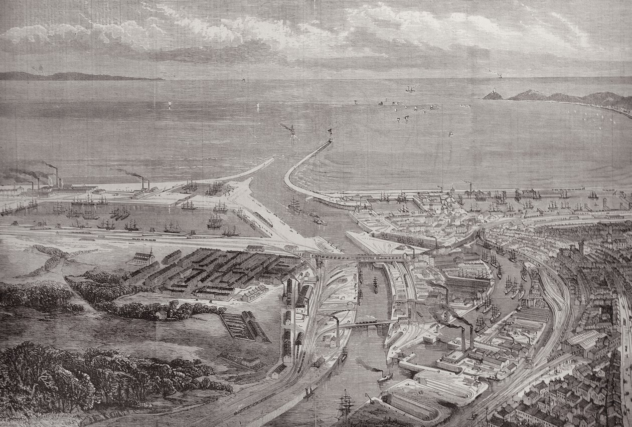 Swansea Harbor and Docks, fra The Illustrated London News, 22. oktober 1881 av English School