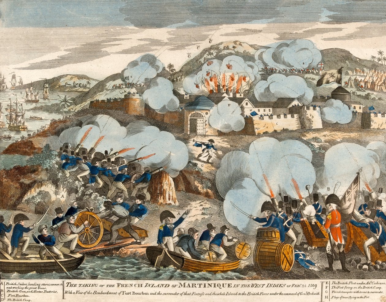 ?Inntakelsen av den franske øya Martinique i Fransk Vest-India den 24. februar 1809? av English School