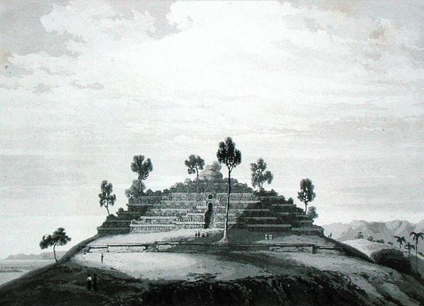 Temple of Boro Bodo i distriktet Boro i Kedu, fra 