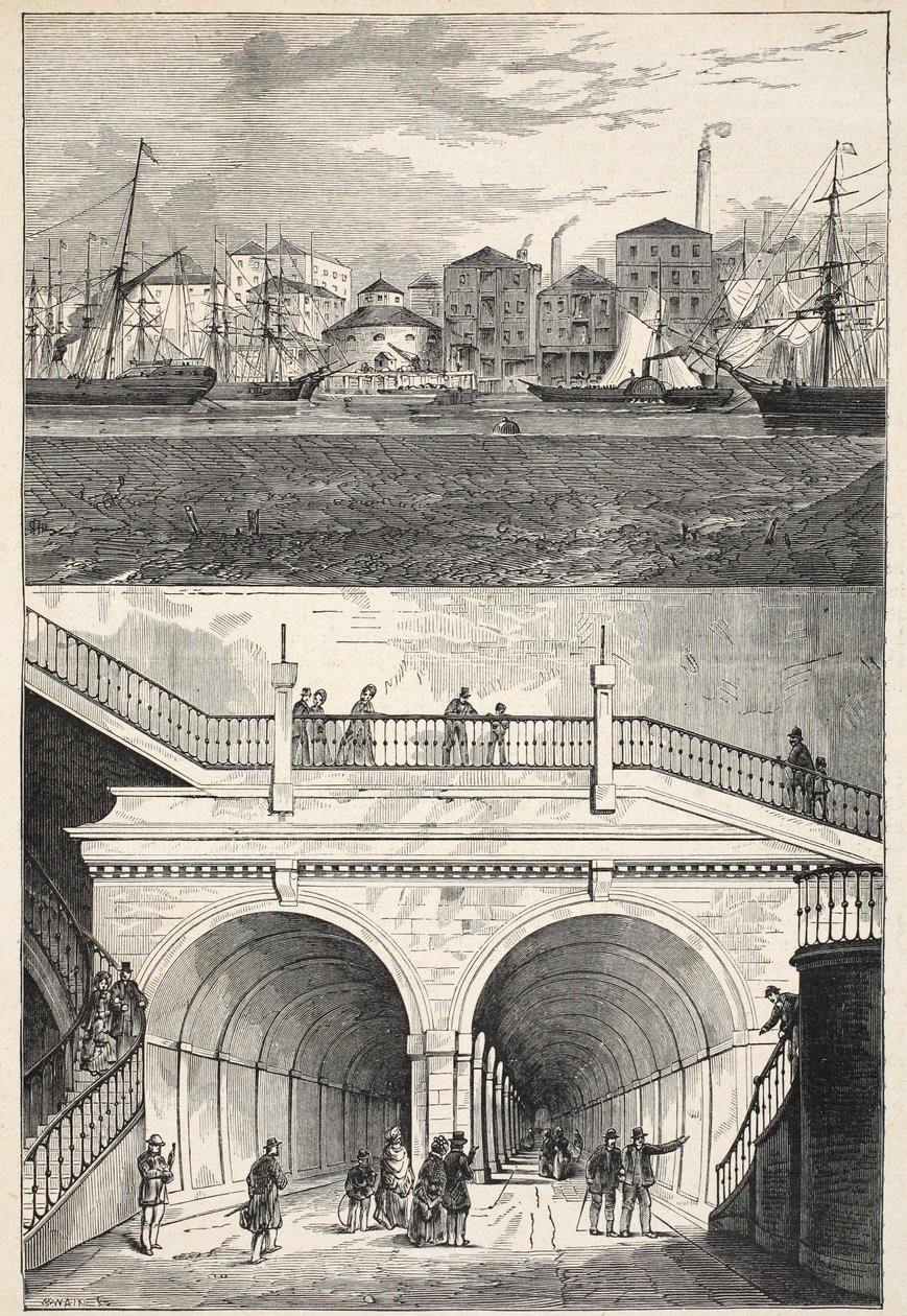 Thames Tunnel (slik den så ut da den opprinnelig ble åpnet for trafikk) av English School