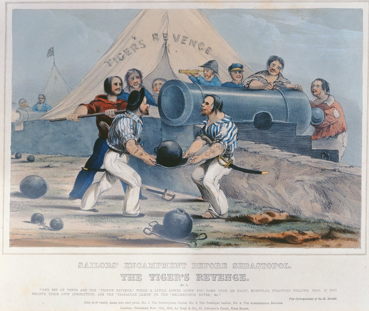 The Tigers Revenge, sjømannsleir før Sebastopol, publisert 11. november 1854 av English School