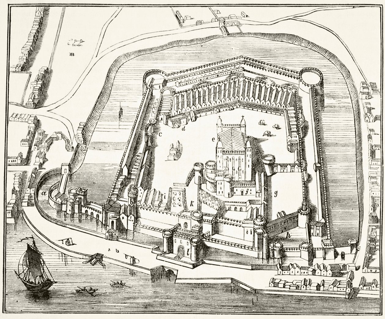 Tower of London på 1400-tallet, fra 