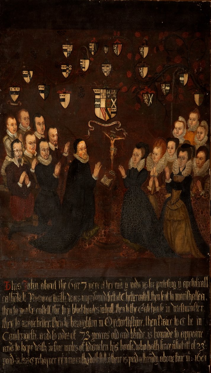 Towneley-familien ved bønn, ca. 1800 av English School