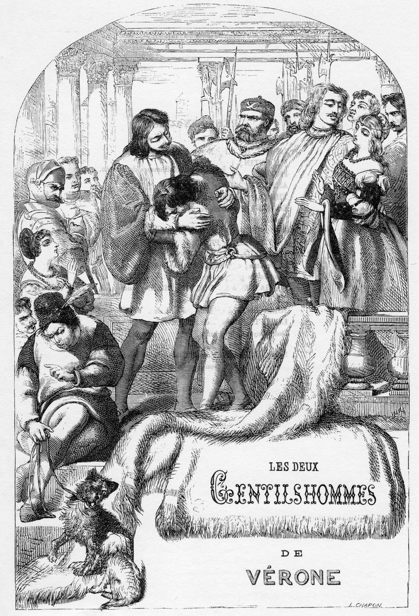 The Two Gentlemen of Verona - Illustration in “” Works complete by William Shakespeare”” 1866 - The illustrations and general form of this edition are borrowed from Cassell