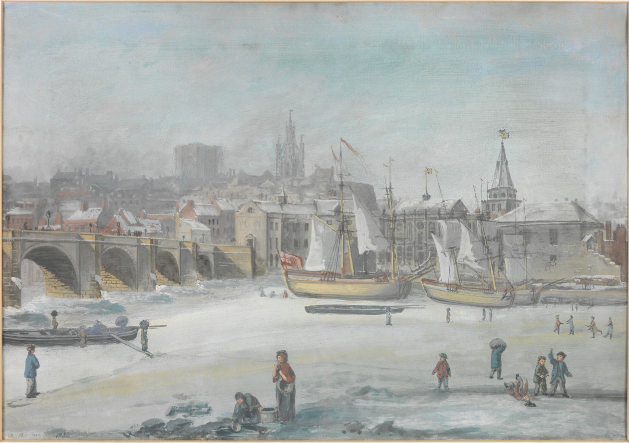 Tyne Bridge - The Great Frost, 1784 av English School