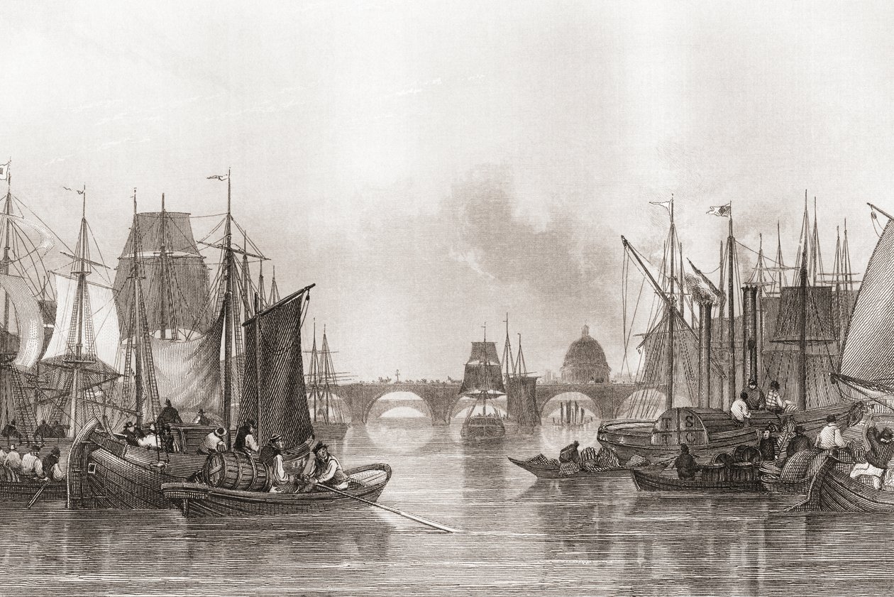 The Upper Pool, Pool of London, Themsen, London, England av English School