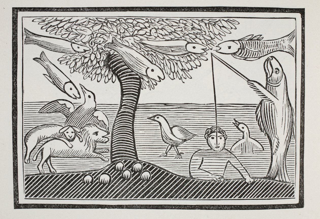 The Water Wonder, eller Fishes Lords of the Creation, illustrasjon fra Chap-books of the Eighteenth Century av John Ashton, pub. 1882 av English School